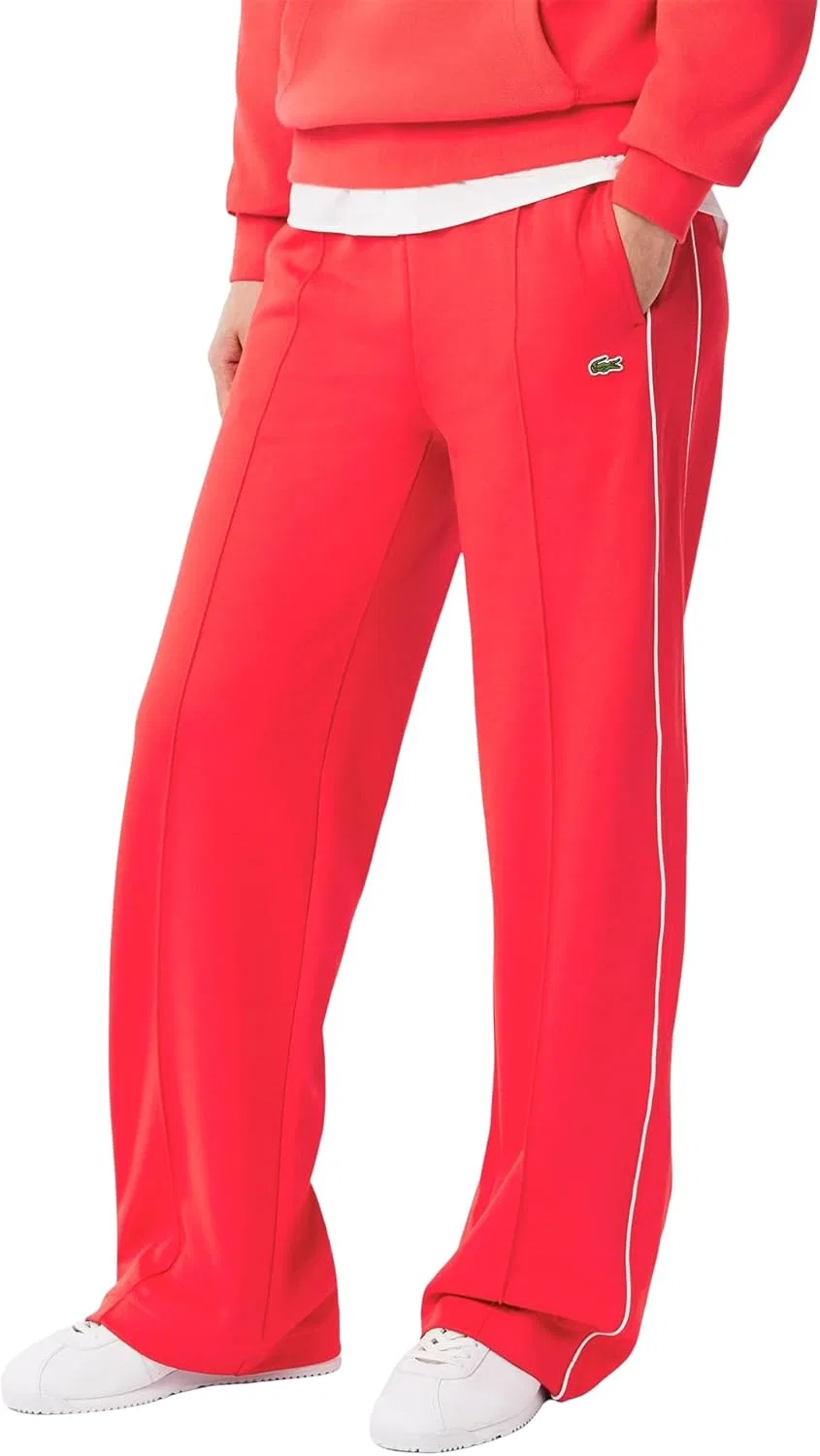 Спортивные брюки Lacoste Grenadine Red/Flour, женские, с логотипом крокодила — фото 2