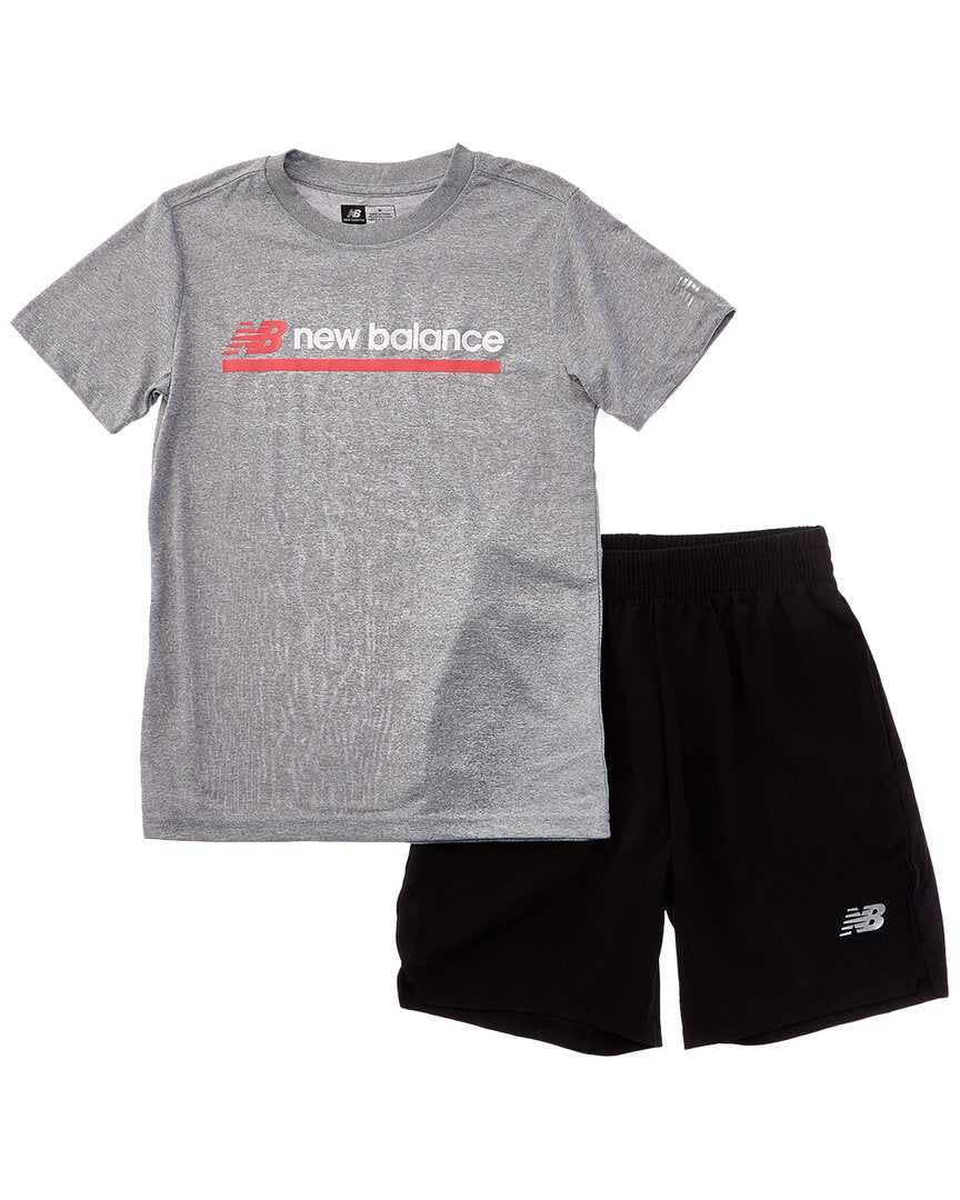 

New Balance Комплект из футболки и шорт, серый