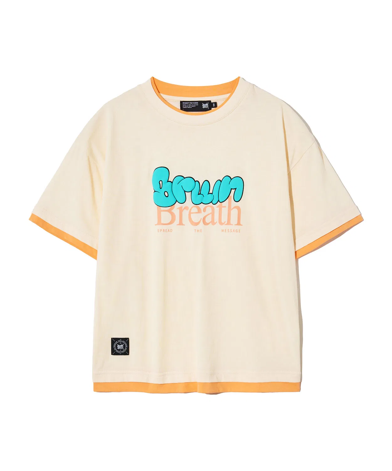 Детская многослойная футболка Brownbreath Kids, кремовая — фото 2