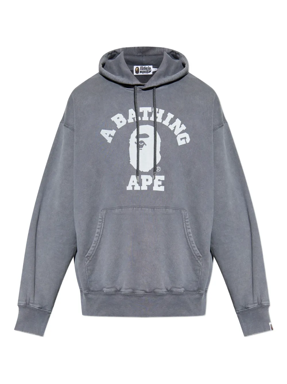 

Хлопковое худи с принтом-логотипом A BATHING APE, серый