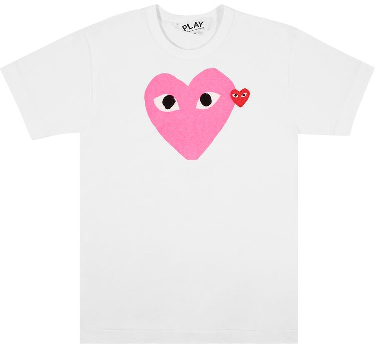 

Футболка Comme des Garçons PLAY Comme des Garçons Short-Sleeve Play T-Shirt With Pink Heart 'Pink/White', розовый