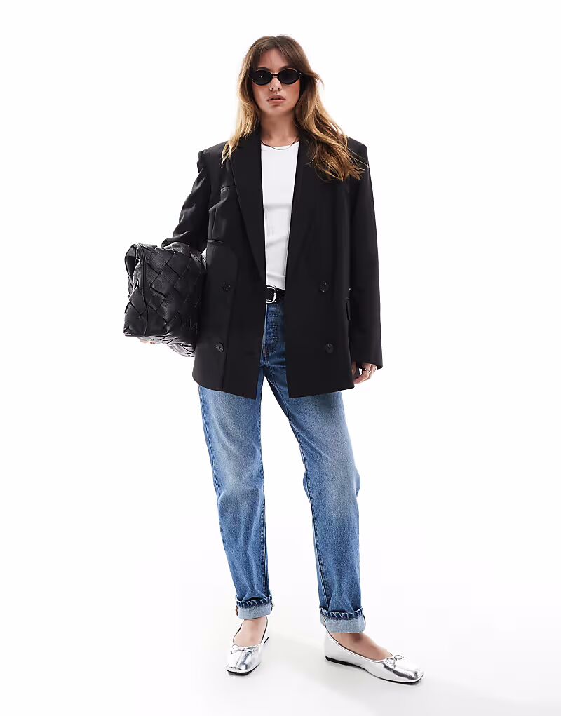

ASOS DESIGN приталенный свободный пиджак черного цвета