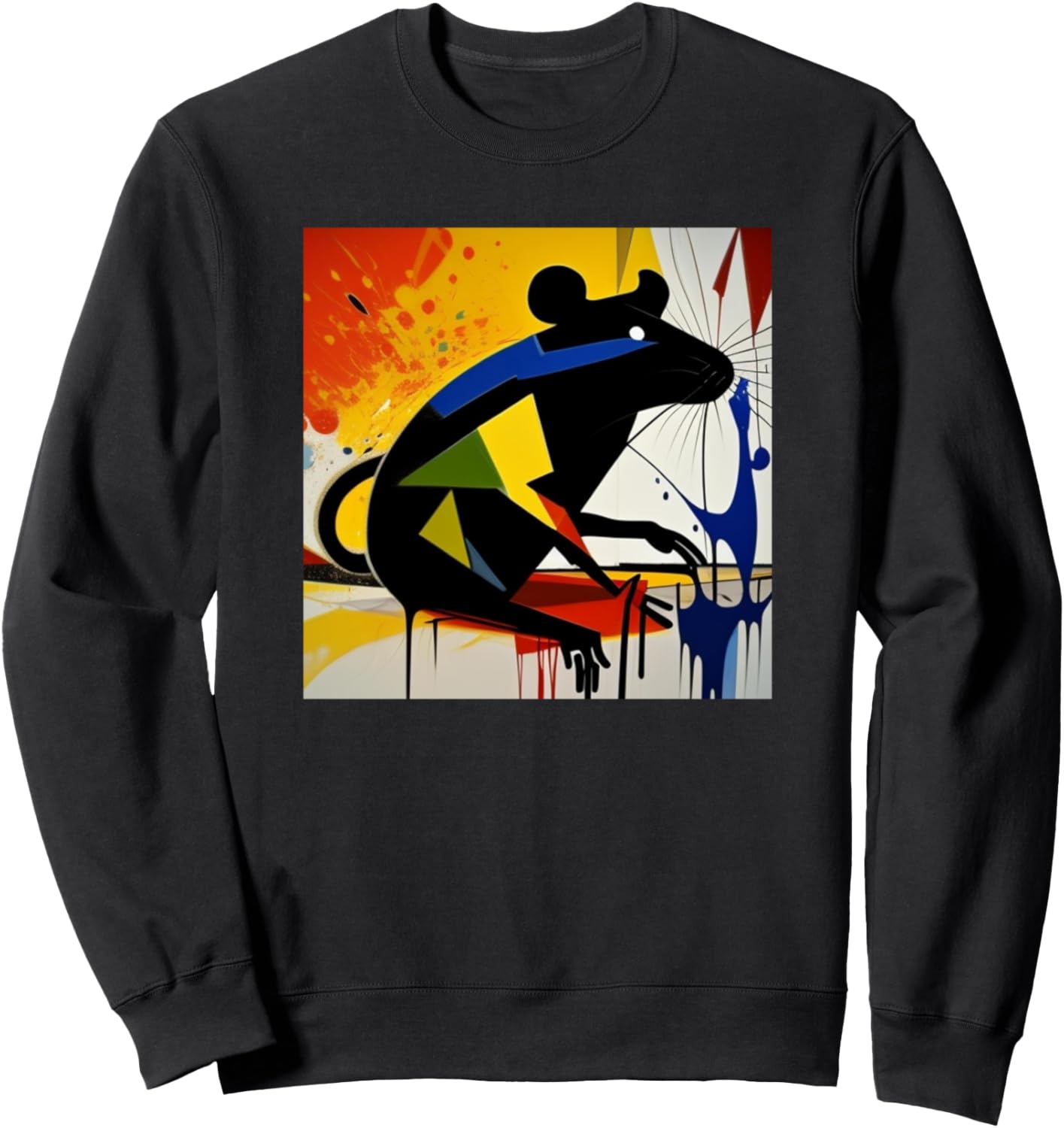 

Силуэт мыши, красочное изображение мыши, толстовка для любителей мышей Rats Pets + Art Women Girls Kids Men Boys Gift, черный