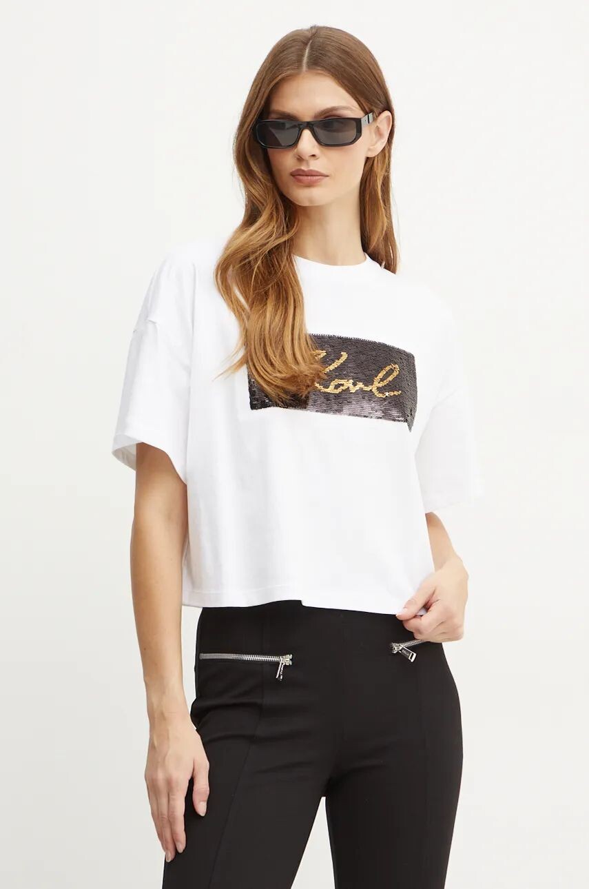 

Хлопковая футболка Karl Lagerfeld, белый