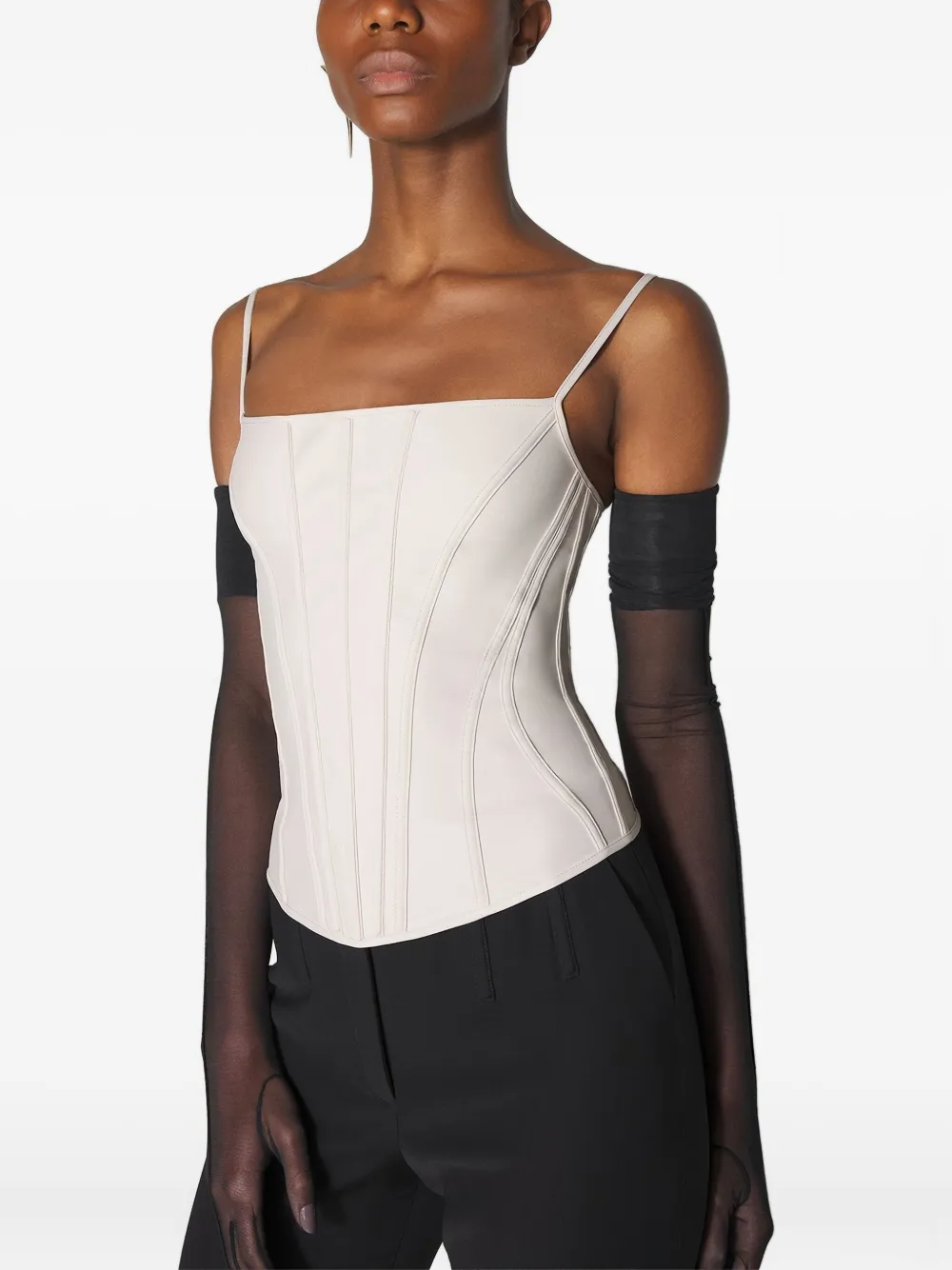 

Топ-корсет со вставками Mugler, белый