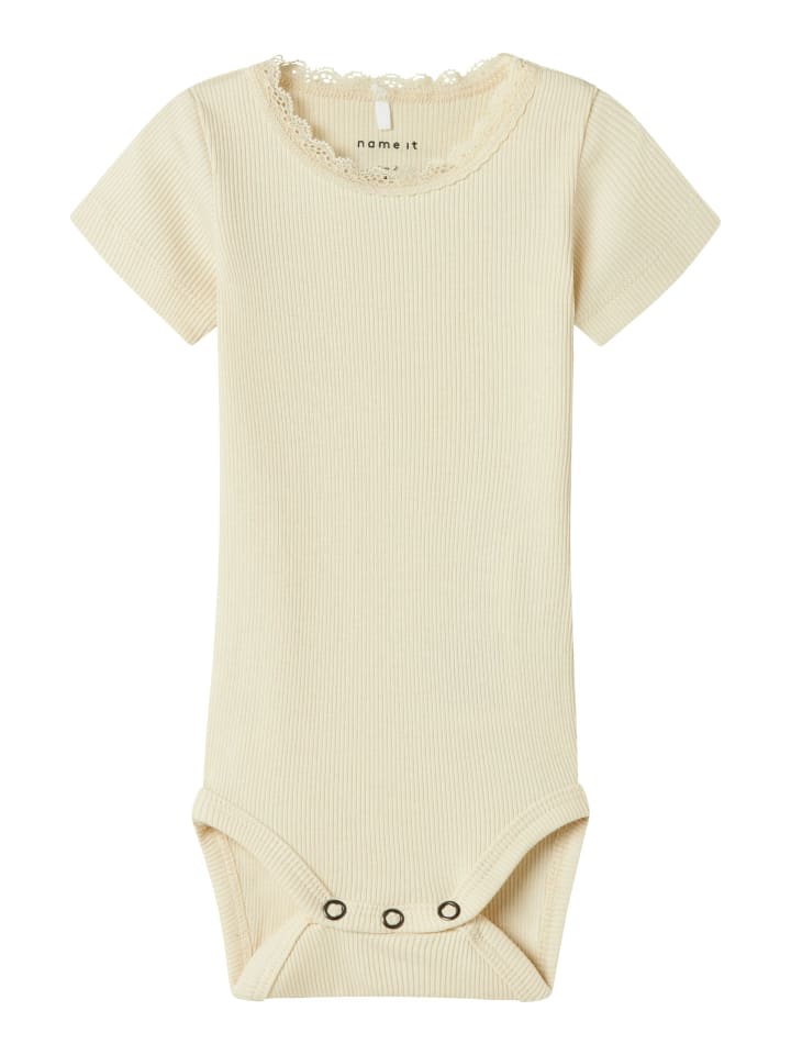 

Name it Боди с короткими рукавами и кружевной отделкой, летний песочный цвет