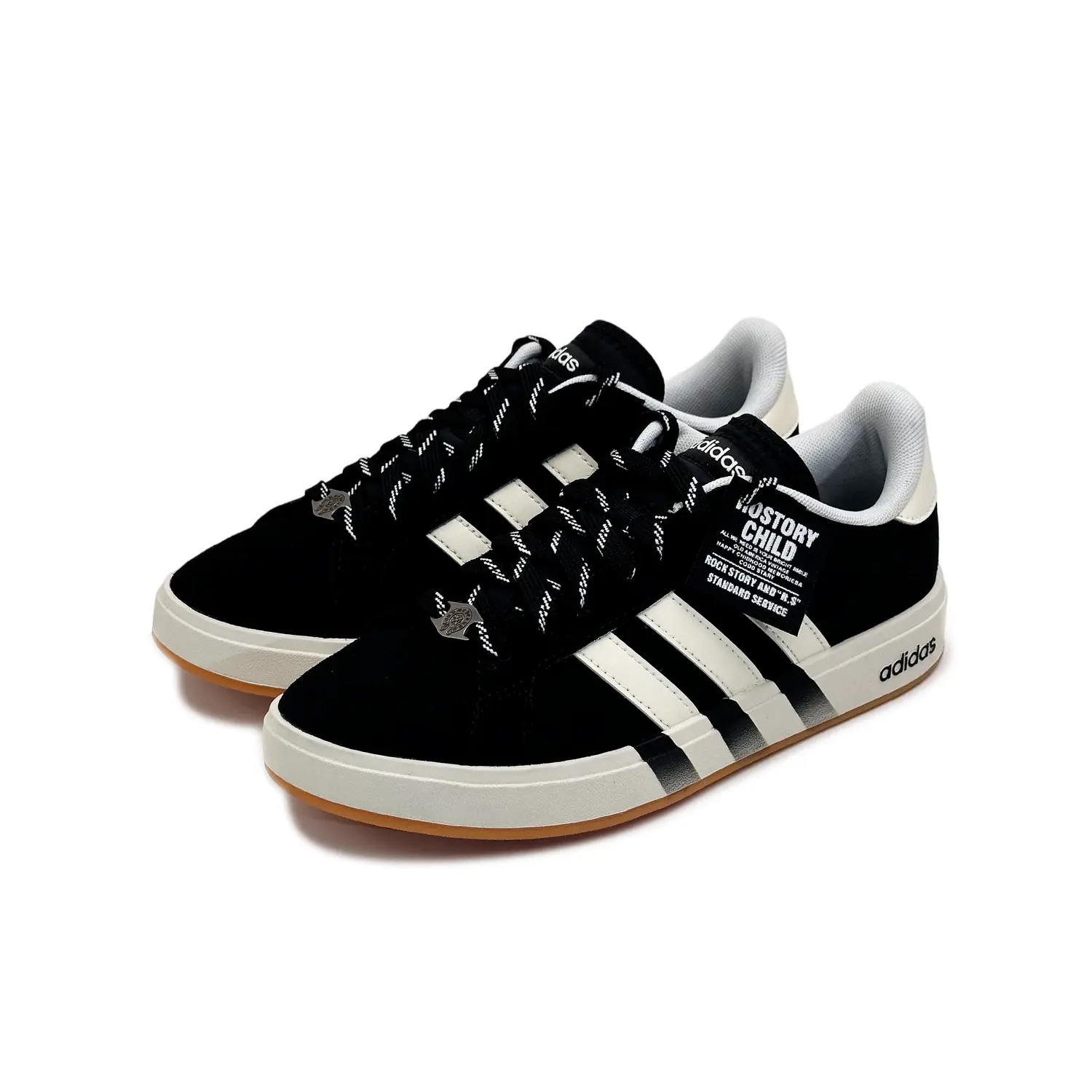 Adidas Grand Court Base 00s Abrasion Resistant Low top Skateboard Shoes Unisex Black White — фото 4