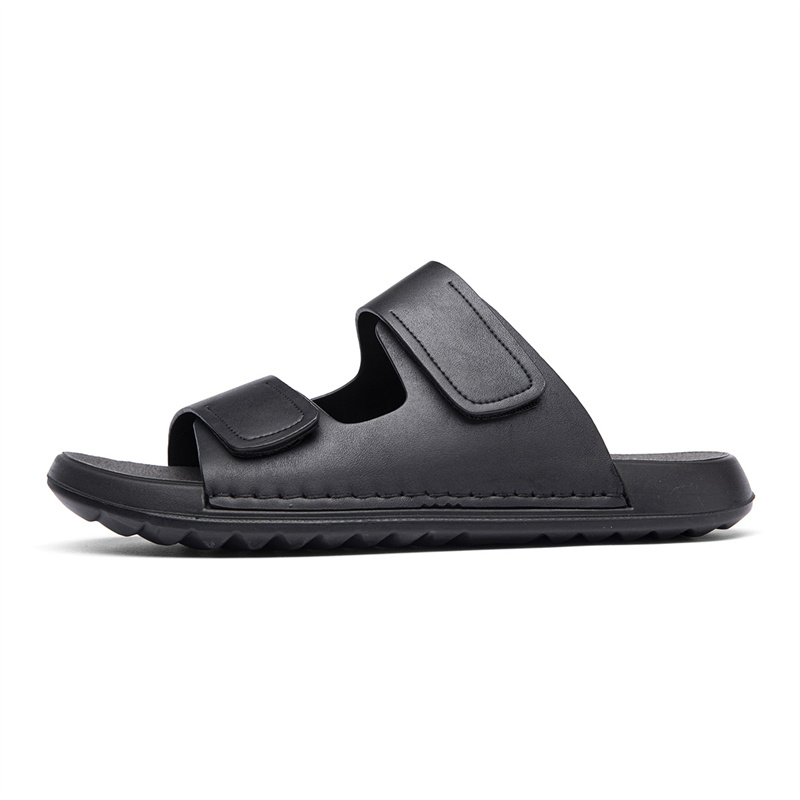 

Слайды PU Polyurethane Leather Patchwork Slip Resistant Abrasion Resistant Quick Dry Slide Slippers Men's NAVIGARE, черный