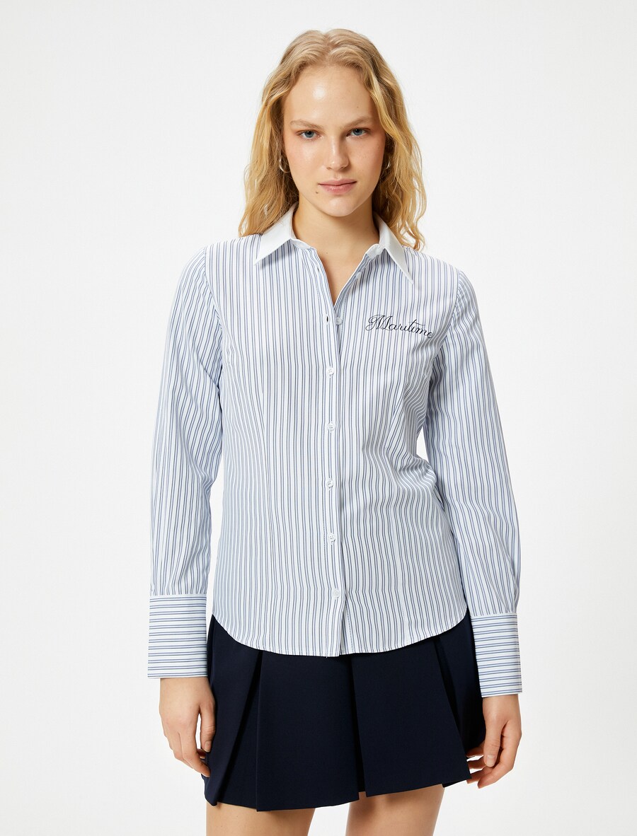 

Блузка Koton, цвет marine blue/Pastel blue/Light blue