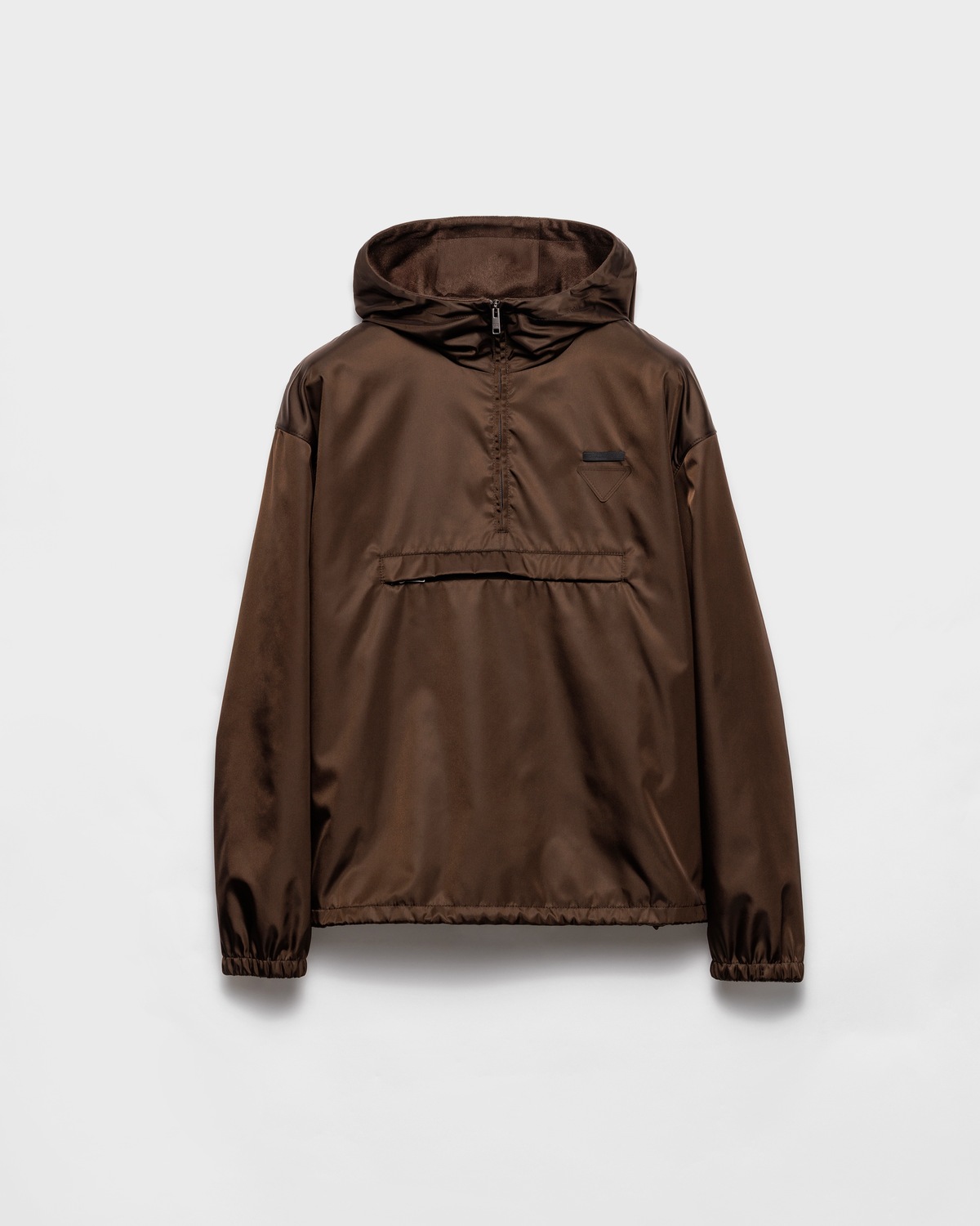 

Анорак из переработанного нейлона Prada, коричневый