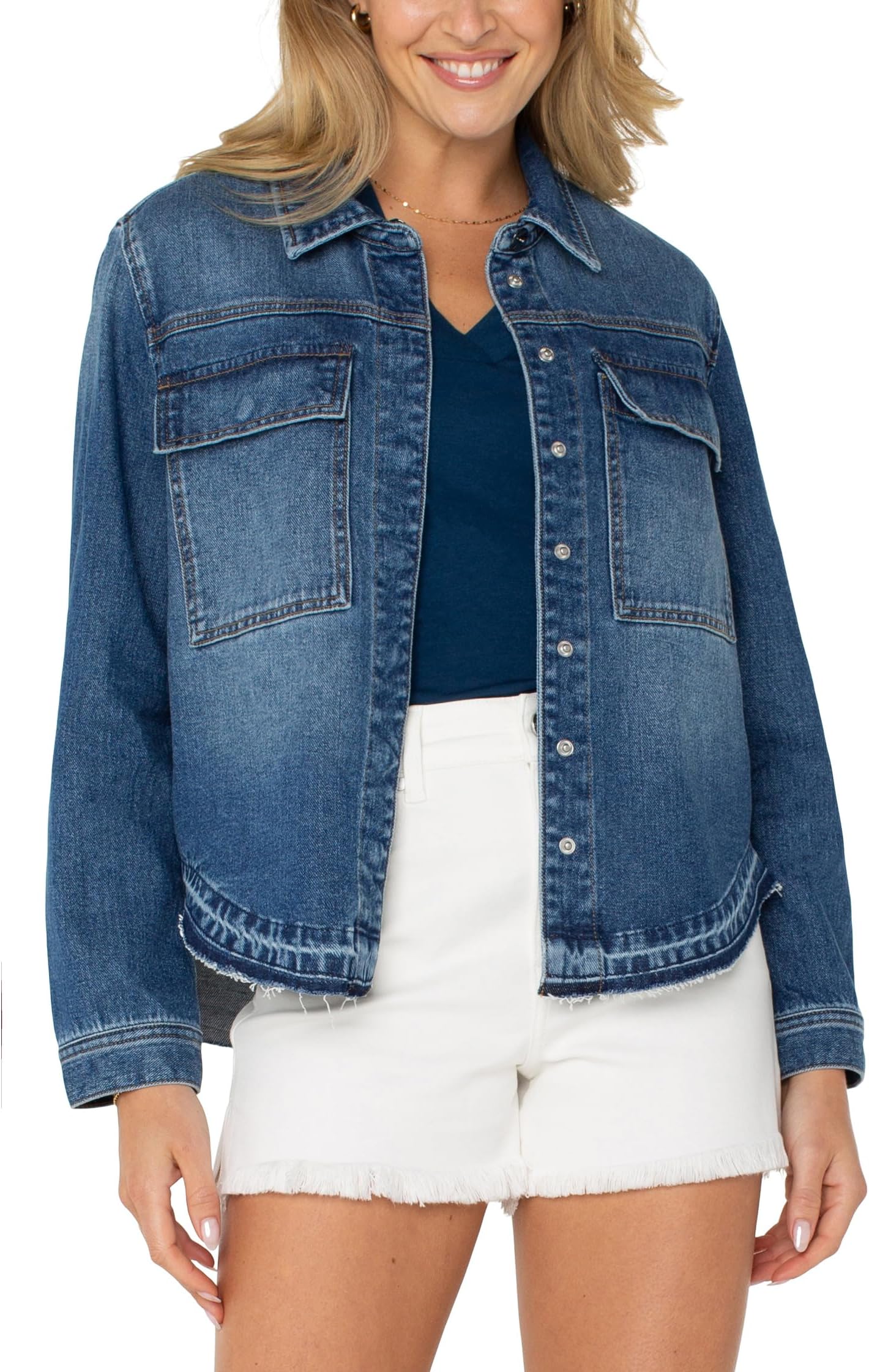

Рубашка Liverpool Los Angeles Split Back Denim Shirt Jacket, цвет East Topanga