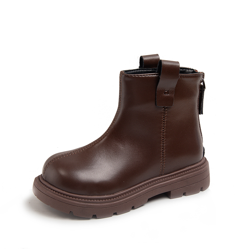 

Устойчивые к скольжению и истиранию детские ботинки из кожи KINDDOG, Coffee