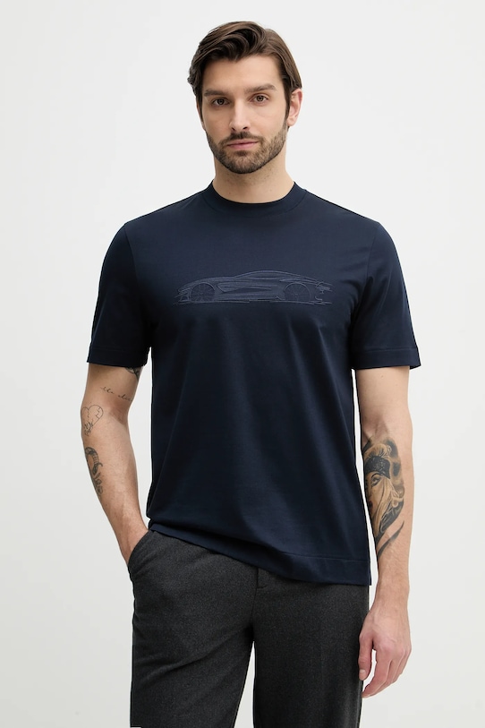 

Хлопковая футболка c-taut 242_am BOSS, темно-синий