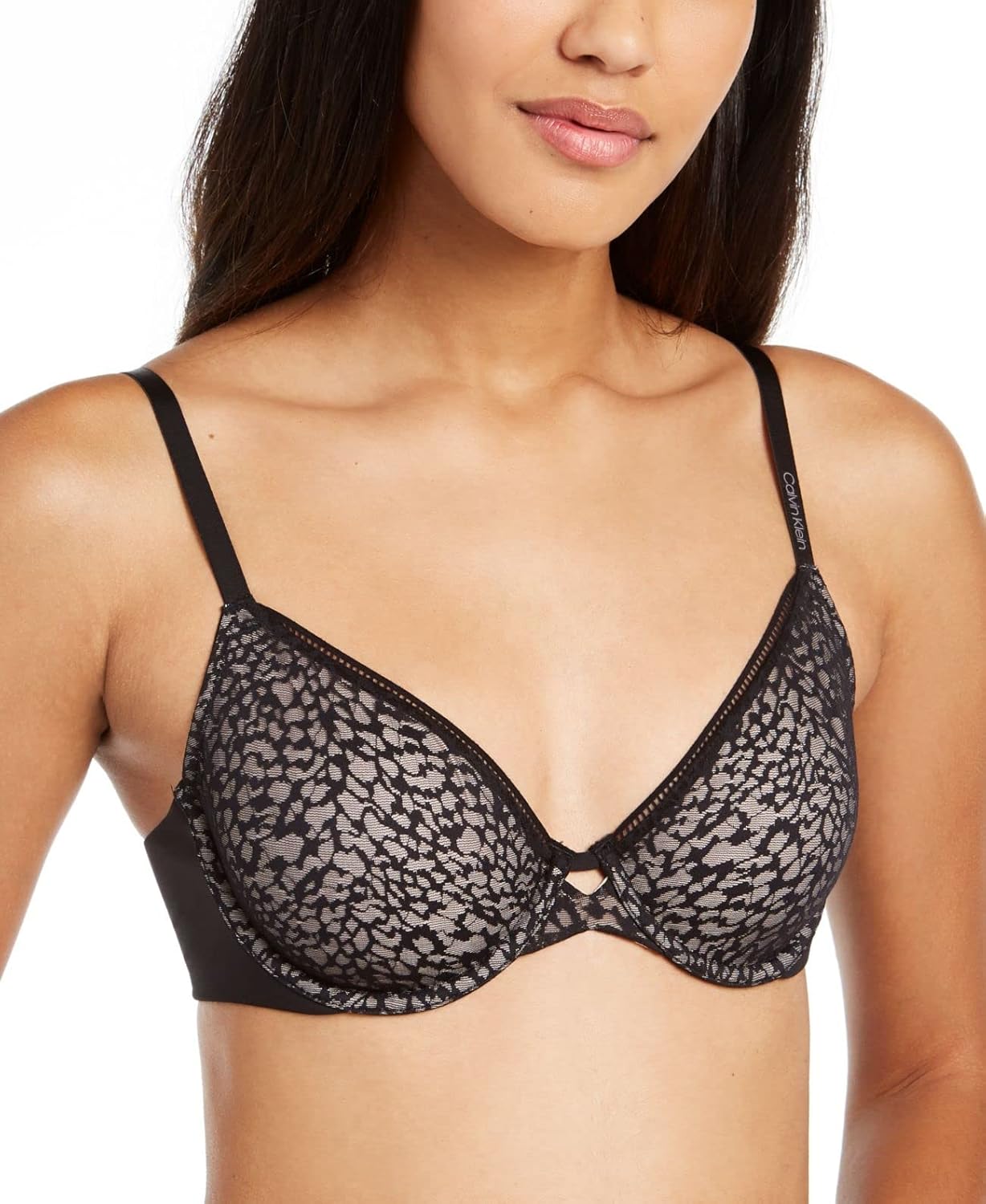 

Бюстгальтер-полуторка Calvin Klein Women's Seductive Comfort с леопардовым принтом без подкладки, Black