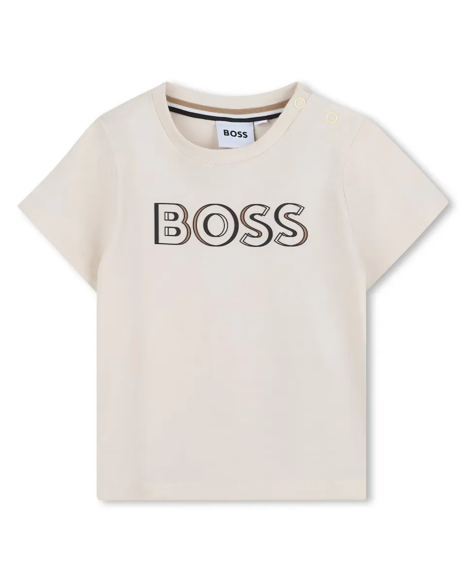 

Футболка для мальчика в белом хлопковом цвете BOSS Kidswear, белый