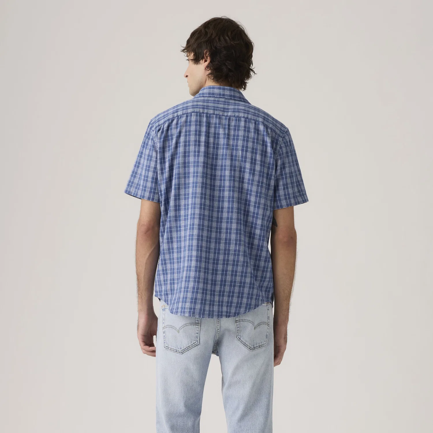 Классическая рубашка с коротким рукавом, одним карманом, стандартного кроя Levi's, Blue — фото 4
