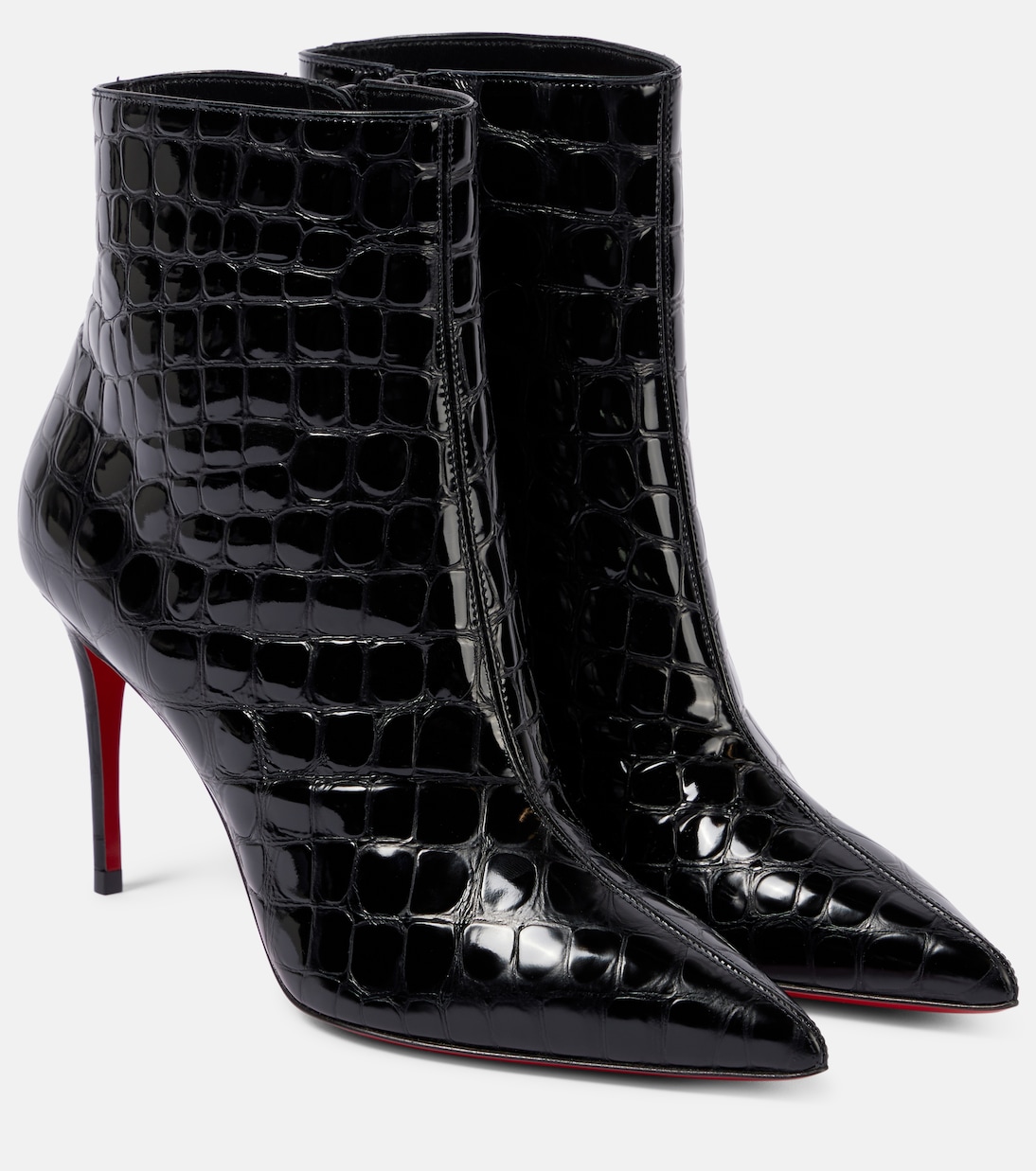 Сапоги-ботфорты So Kate 85 с эффектом крокодиловой кожи Christian Louboutin, черный