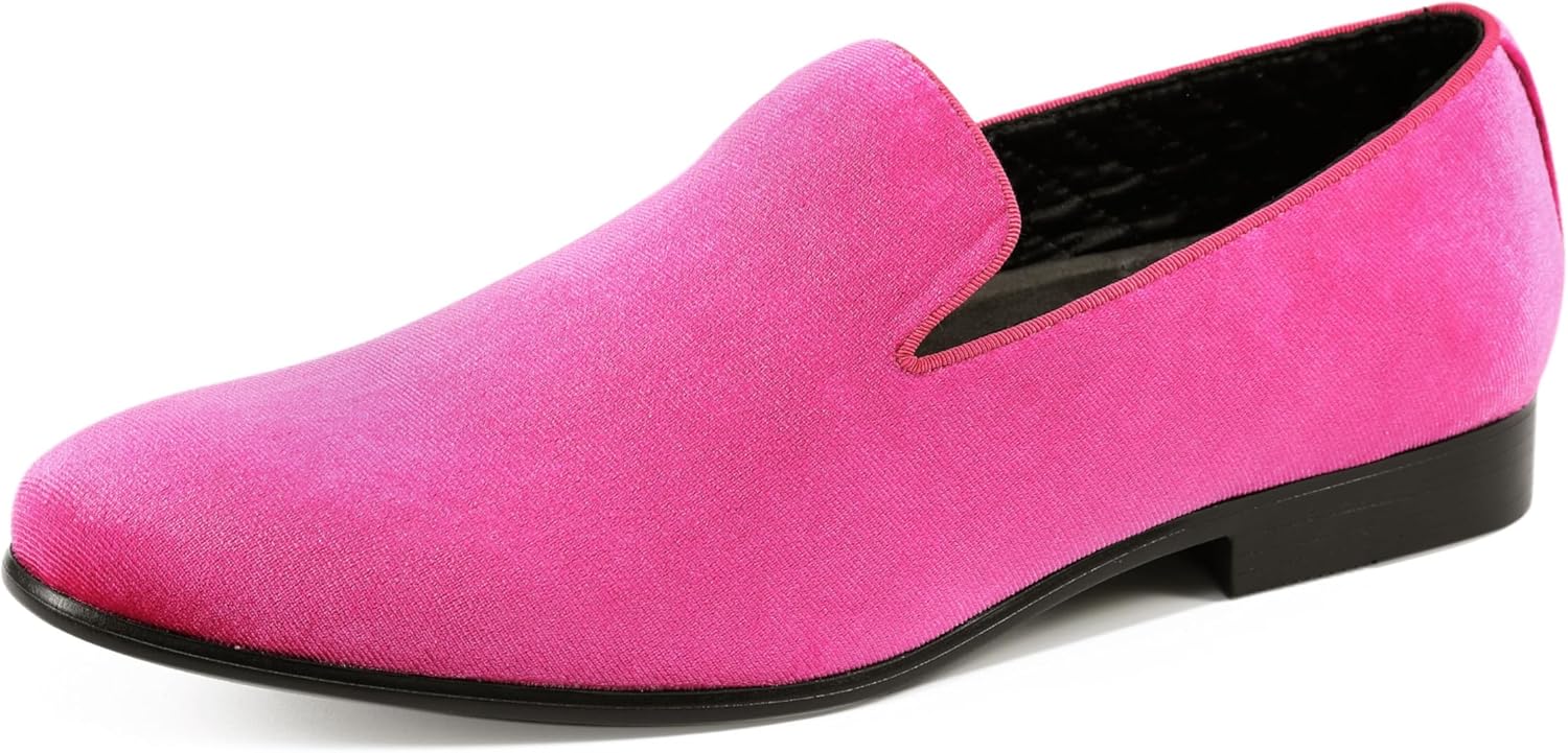 

Мужские деловые туфли Amali Fishman из бархата с стеганым дизайном, без шнуровки, мокасины для мужчин, бархатные лоферы, оригинальные смокинговые мужские туфли-тапочки, розовый