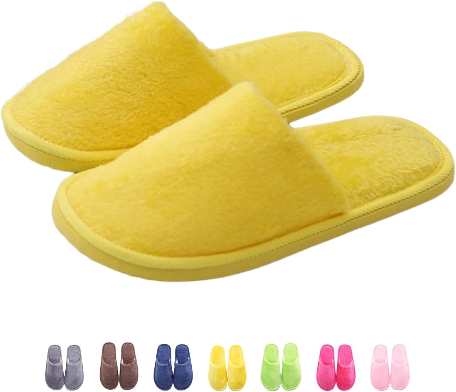 

Домашние тапочки iwhgrmp для женщин и мужчин, легкие хлопковые домашние тапочки, уютные мягкие тапочки для спальни, пара, портативные тапочки для путешествий, нескользящие, теплые, желтый