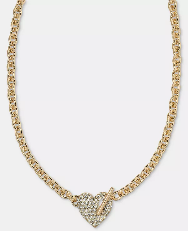 

Ожерелье с подвеской в форме сердца паве, 16 дюймов + удлинитель 3 дюйма, эксклюзивно в Macy's On 34Th, gold