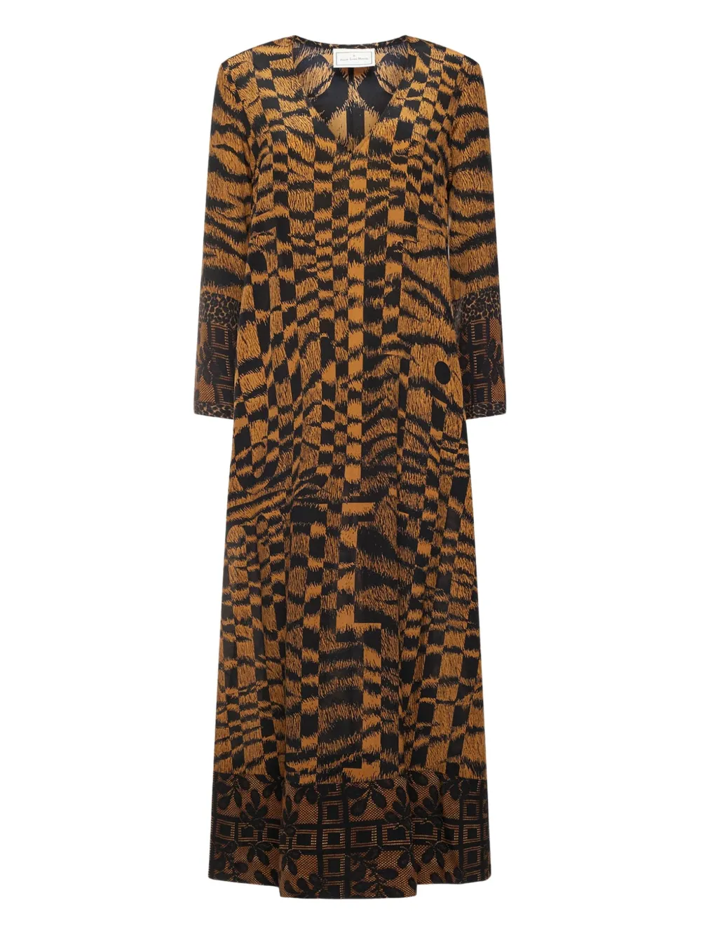 

Макси-платье с абстрактным принтом Pierre-Louis Mascia, коричневый
