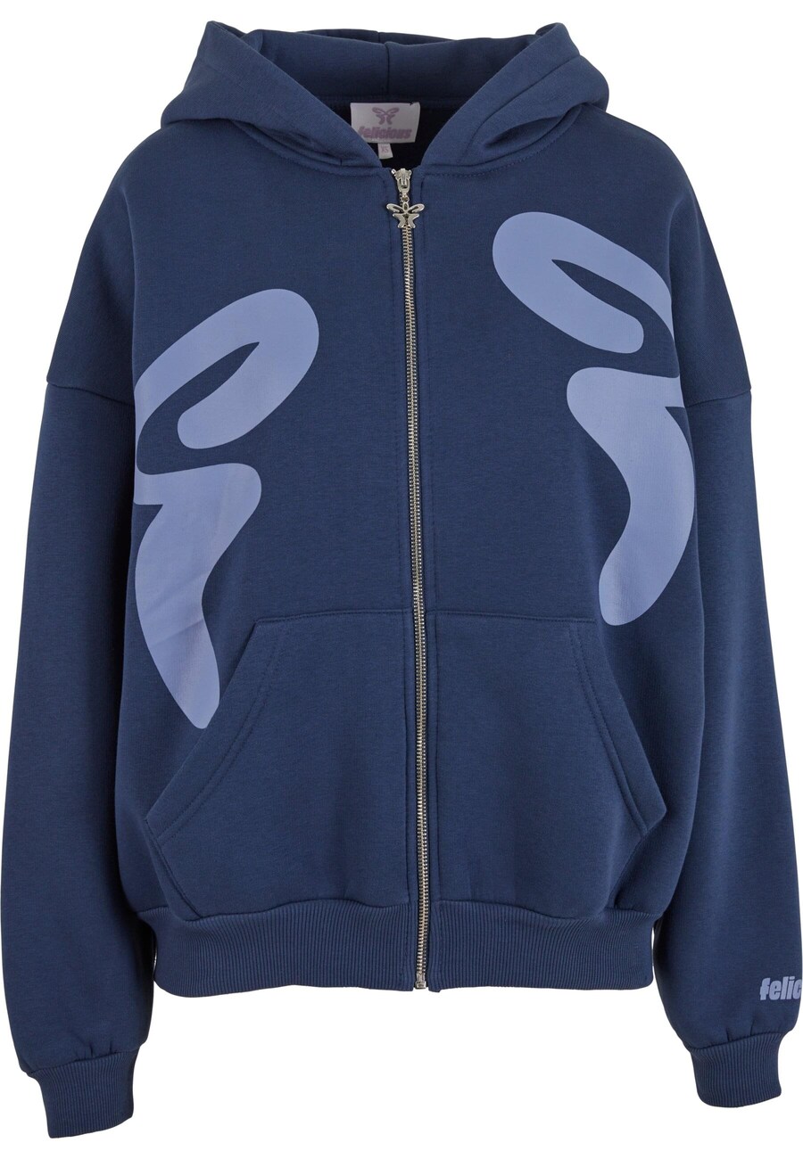 

Толстовка с капюшоном на молнии Felicious, пыльно-синий/темно-синий