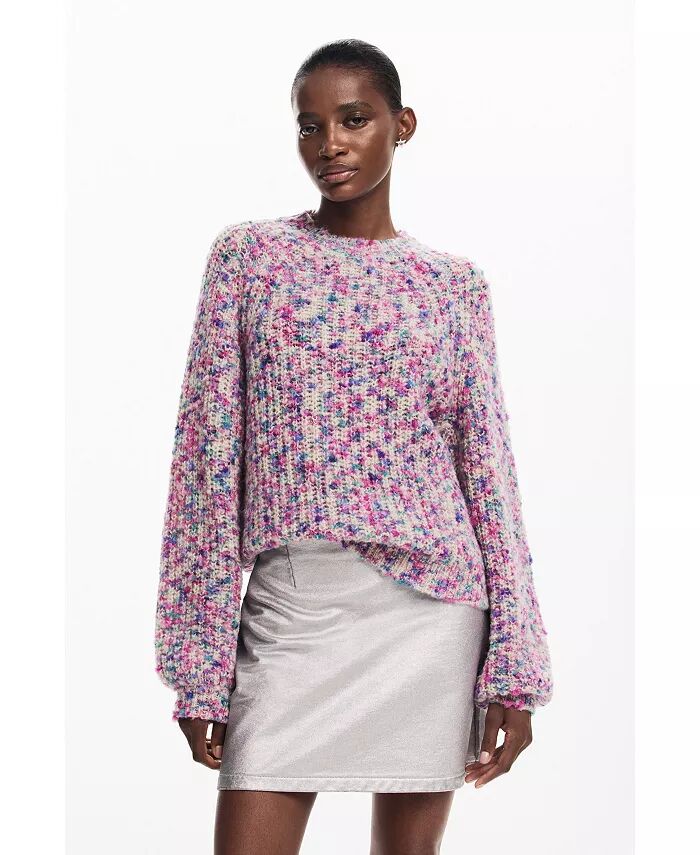 

Женский разноцветный свитер Desigual, розовый