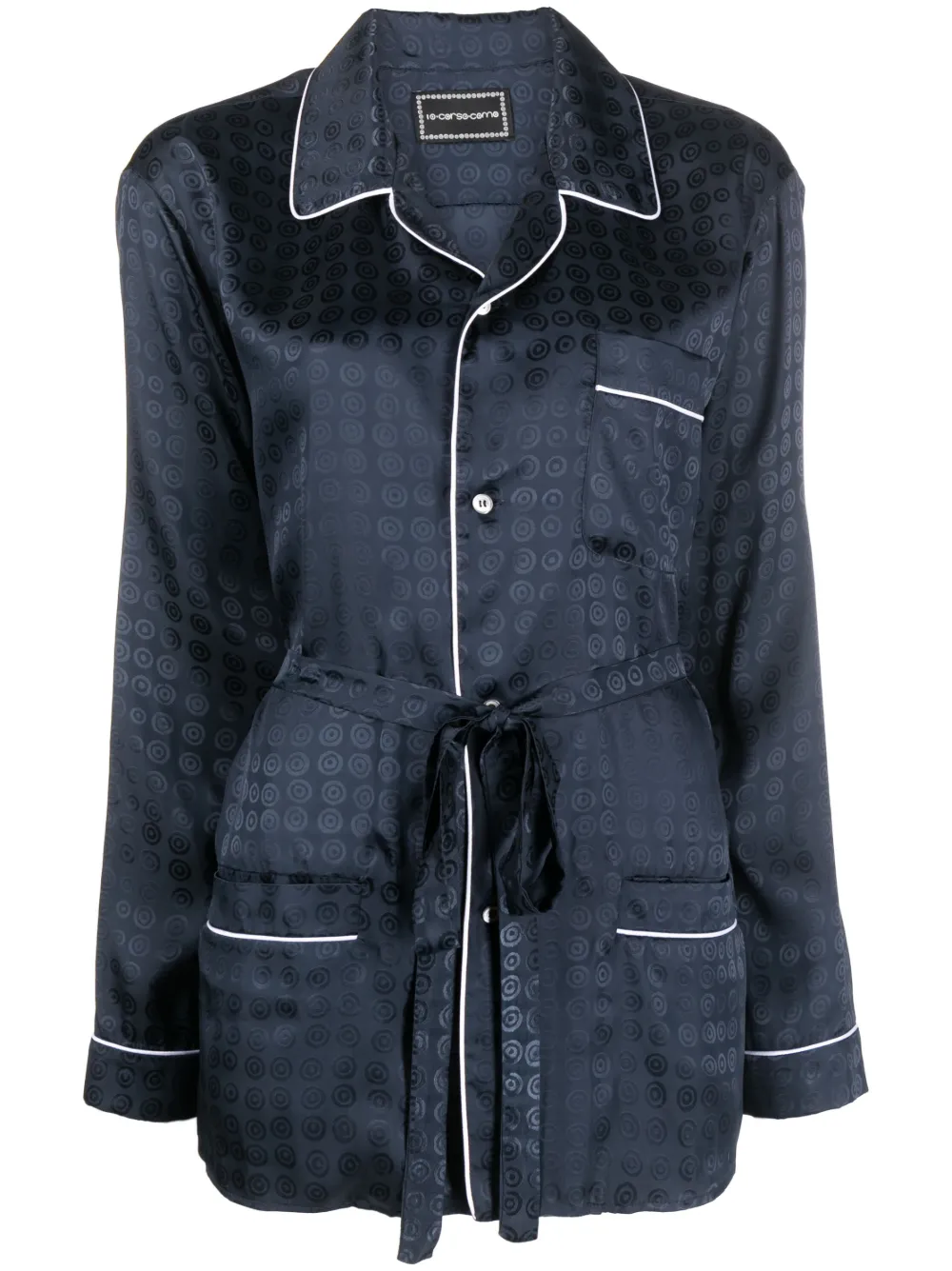 

Рубашка с поясом и узором Circle 10 CORSO COMO, синий