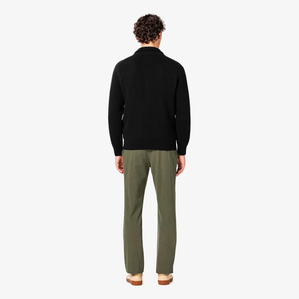 Мужские полиэстеровые вельветовые брюки тёмно-хаки от Lacoste — фото 3