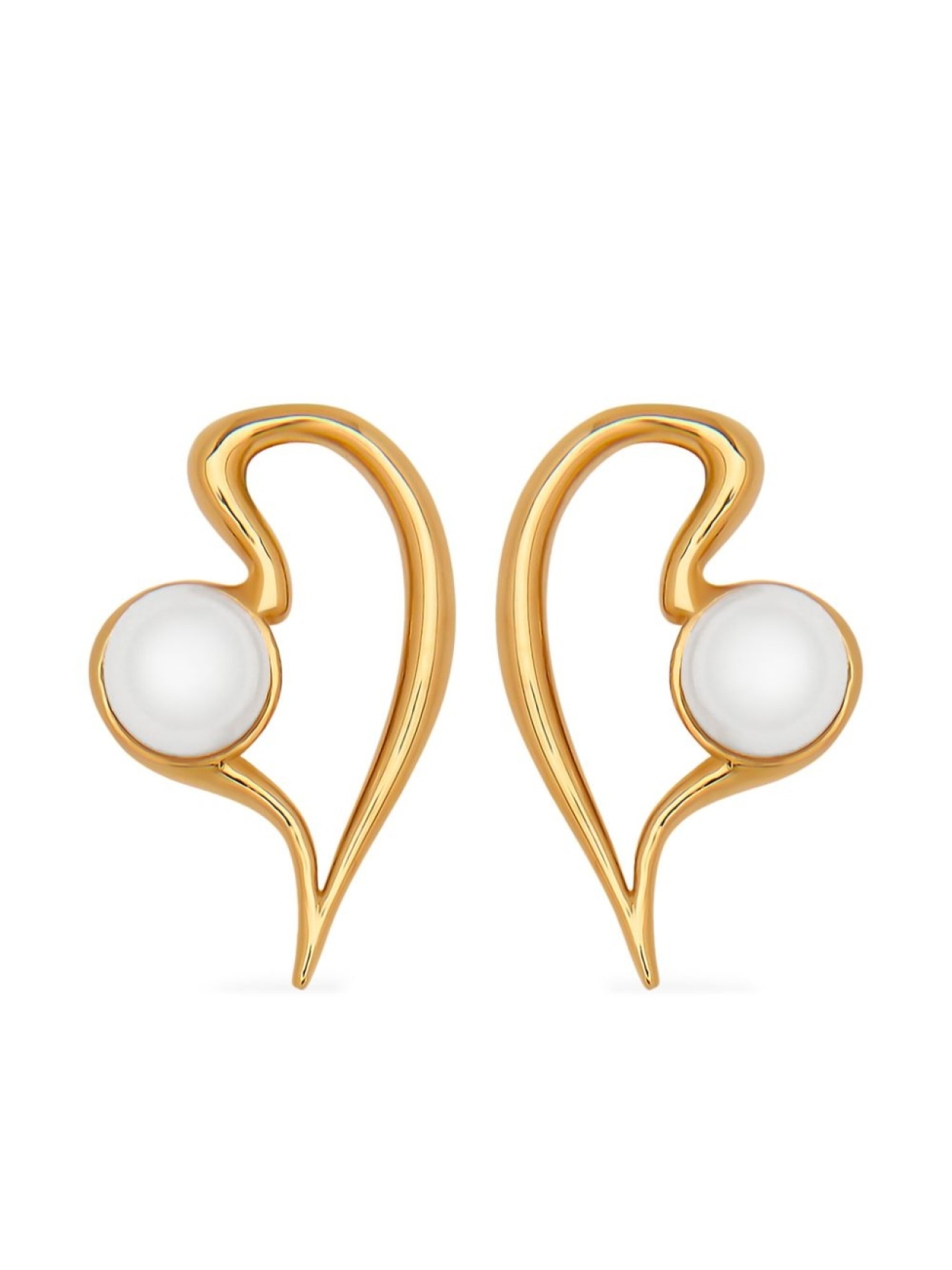 

Oscar de la Renta серьги Large Pearl Heart, золотой