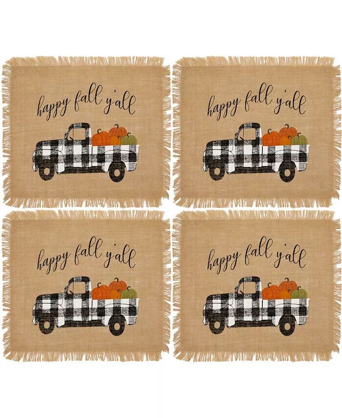 

Подставка для столовых приборов из мешковины Happy Fall Y'all Farmhouse, набор из 4 шт., 13 x 19 дюймов Elrene, бежевый