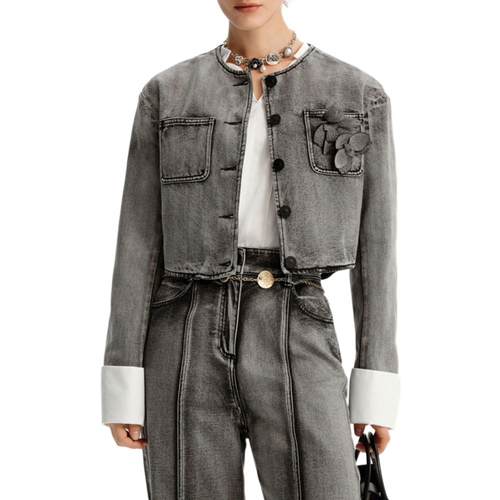 

KARL LAGERFELD / Karl Lagerfeld Jeans Джинсовая куртка KARL LAGERFELD FW24 женская серая, Gray