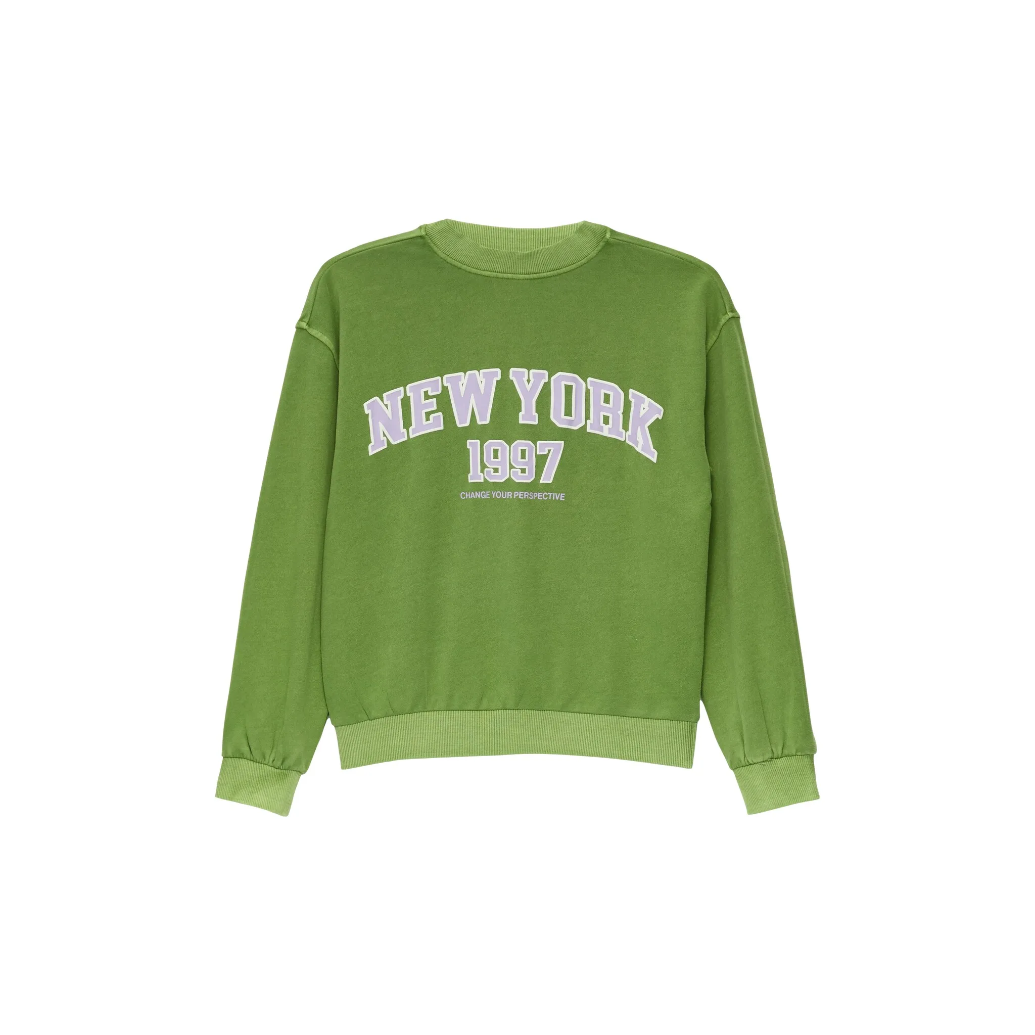 

Толстовка s.Oliver Junior с эффектом стирки и принтом спереди, цвет olive green