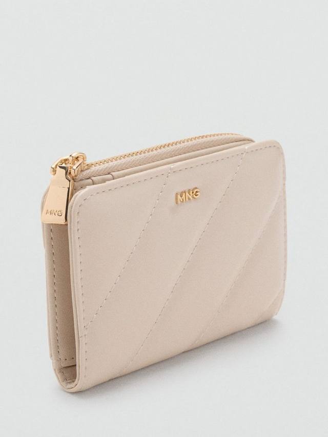 

Диагональный стеганый кошелек Mango, Natural White