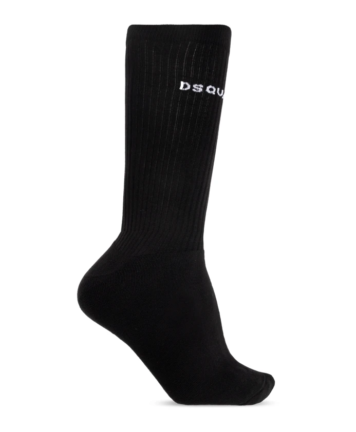 

Хлопковые носки с логотипом Dsquared2, черный