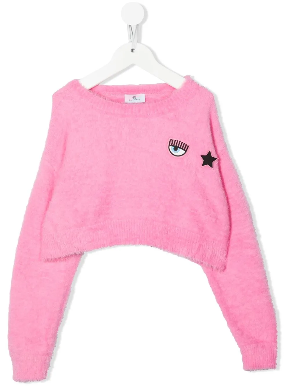 

Махровая толстовка с нашивкой-логотипом Chiara Ferragni Kids, розовый