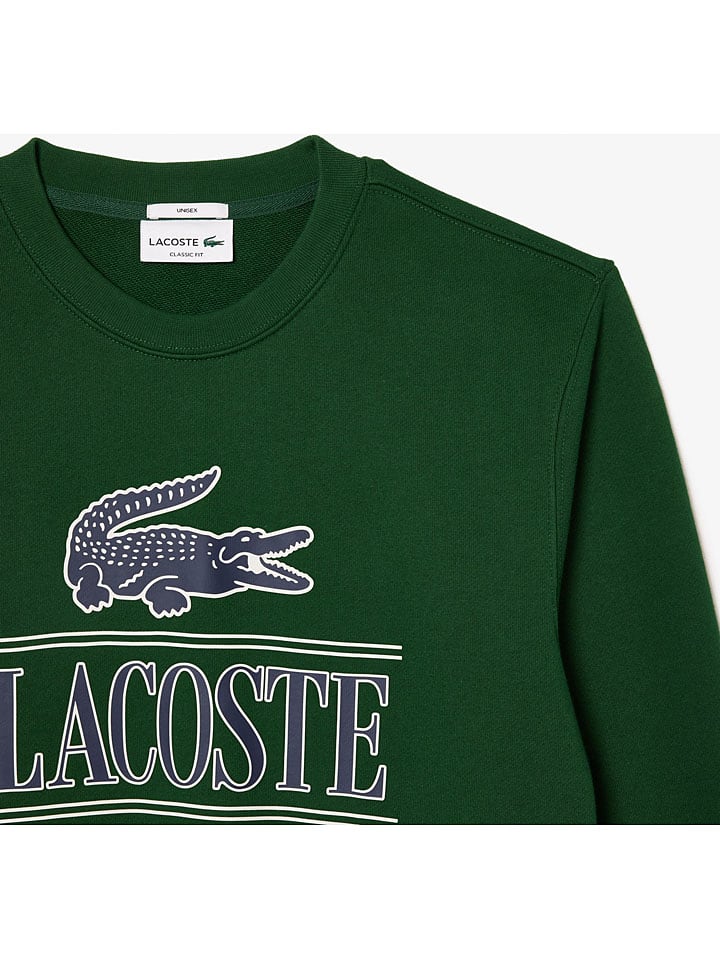 Толстовка Lacoste Классическая, однотонная, зеленая — фото 2