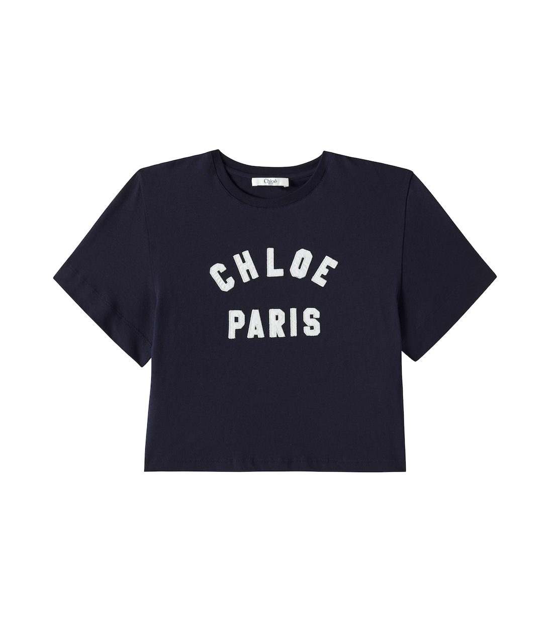 

Хлопковая футболка Chloé Kids, темно-синий
