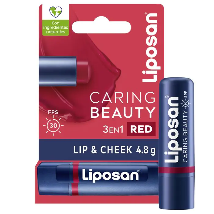 

Бальзам для губ caring beauty 3en1 lip & cheek bálsamo labial Liposan, цвет red