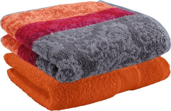 

Полотенце для душа Erwin Müll шт 2er-Pack 163417, 70x1x140 см цвет orange/grau