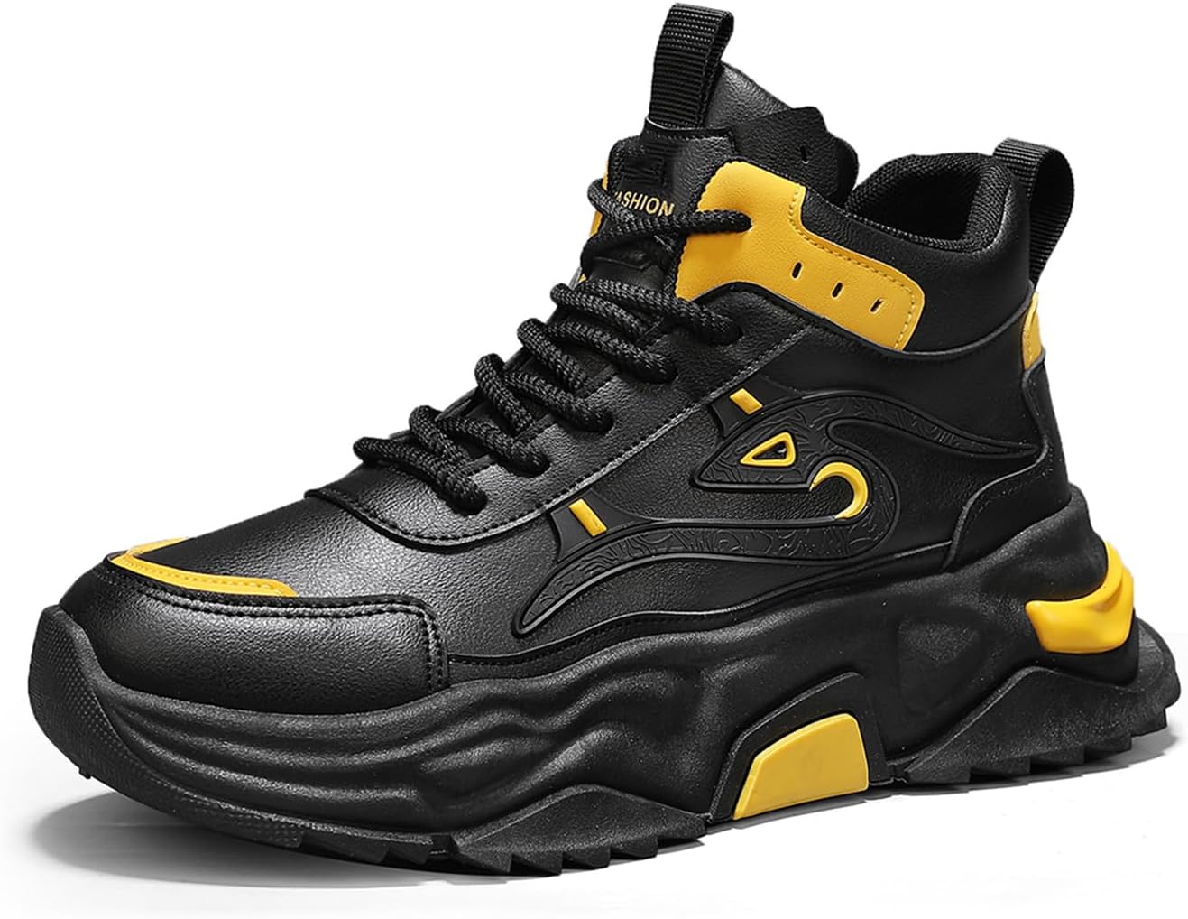 

Мужские модные кроссовки высокие для ходьбы, спортивные и повседневные кроссовки, массивные кроссовки для мужчин Spwagym, черный