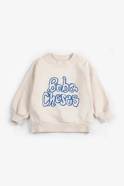 Блуза детская с капюшоном By Hand Bobo Choses, бежевый — фото 2