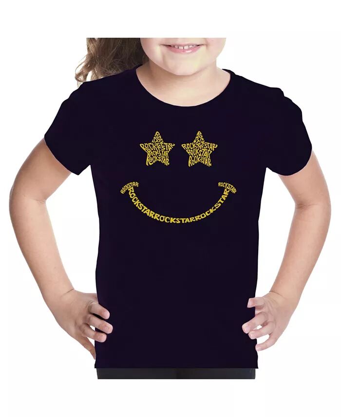 

Футболка Big Girl Word Art - Rockstar Smiley LA Pop Art, черный