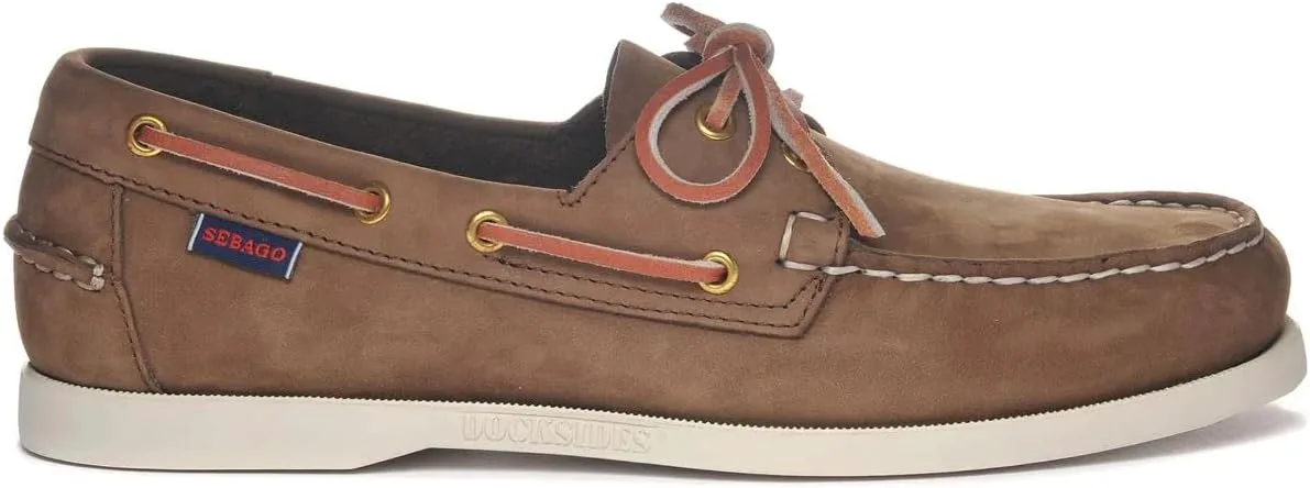Мокасины Sebago Portland Nubuck - ручная работа, с кожаной подкладкой, с резиновой подошвой с протектором, не оставляющей следов и не скользящей, коричневый — фото 3