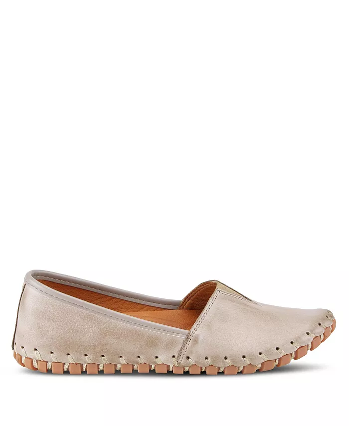 Туфли Kathaleta Leather Slip-On Comfort Flats с V-образной эластичной выемкой, поддержкой свода стопы и съемной стелькой Spring Step, серый — фото 4