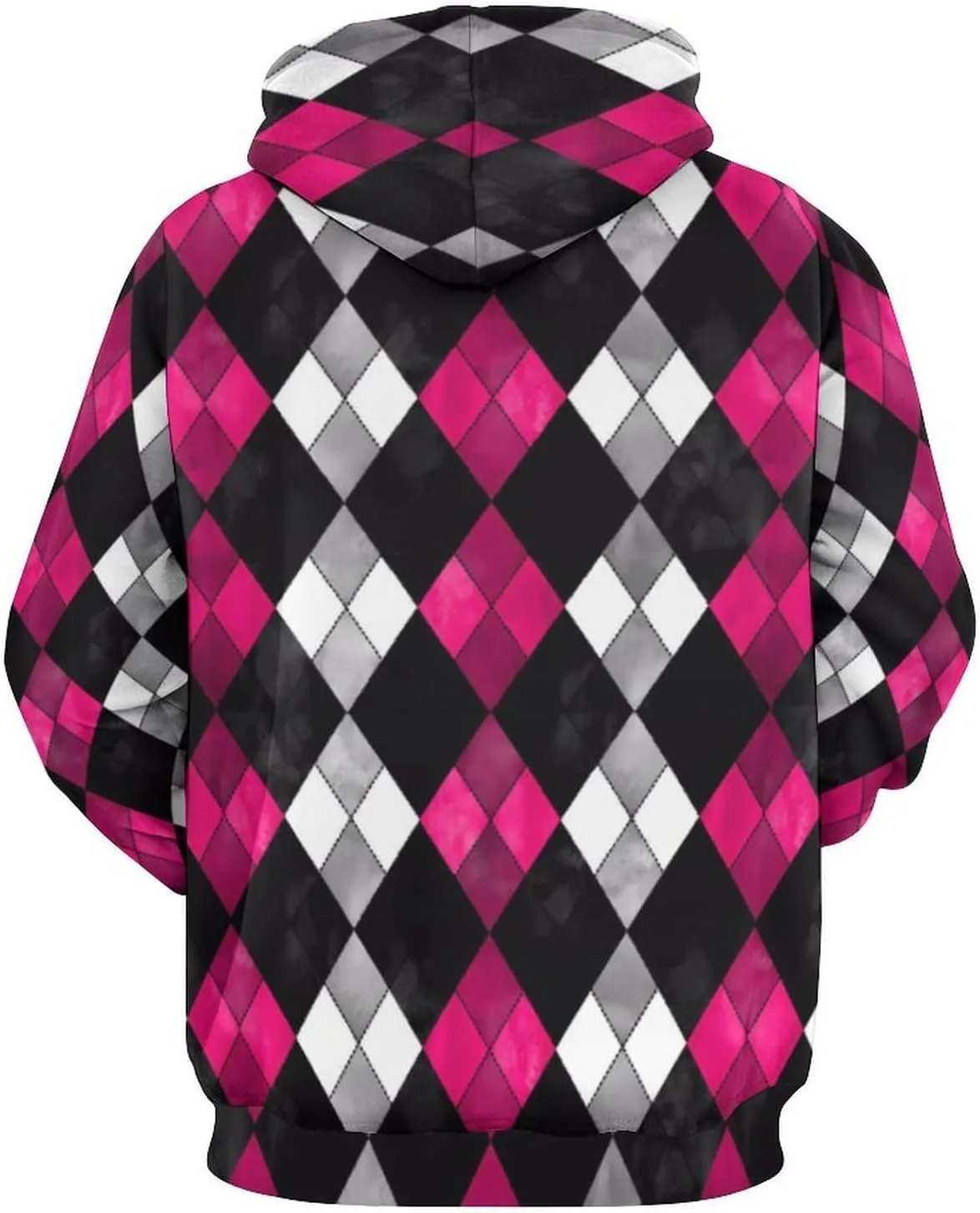 Худи Rhombus Black White для женщин и мужчин, модный пуловер, легкая толстовка с капюшоном, влагоотводящая, для активного отдыха Generic, красный — фото 3
