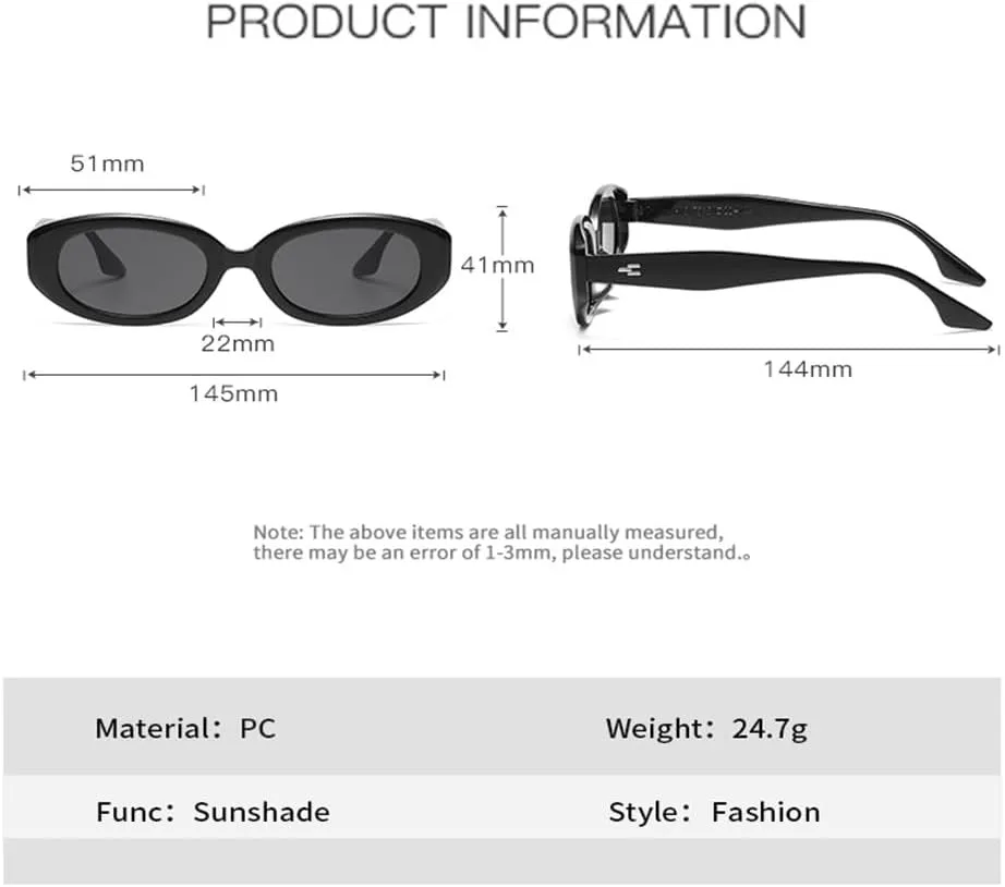 

Модные солнцезащитные очки для женщин и мужчин, овальные, в стиле ретро, ​​повседневные, стильные, для путешествий, с защитой от УФ-излучения UV400 KTUCN, Black Brown