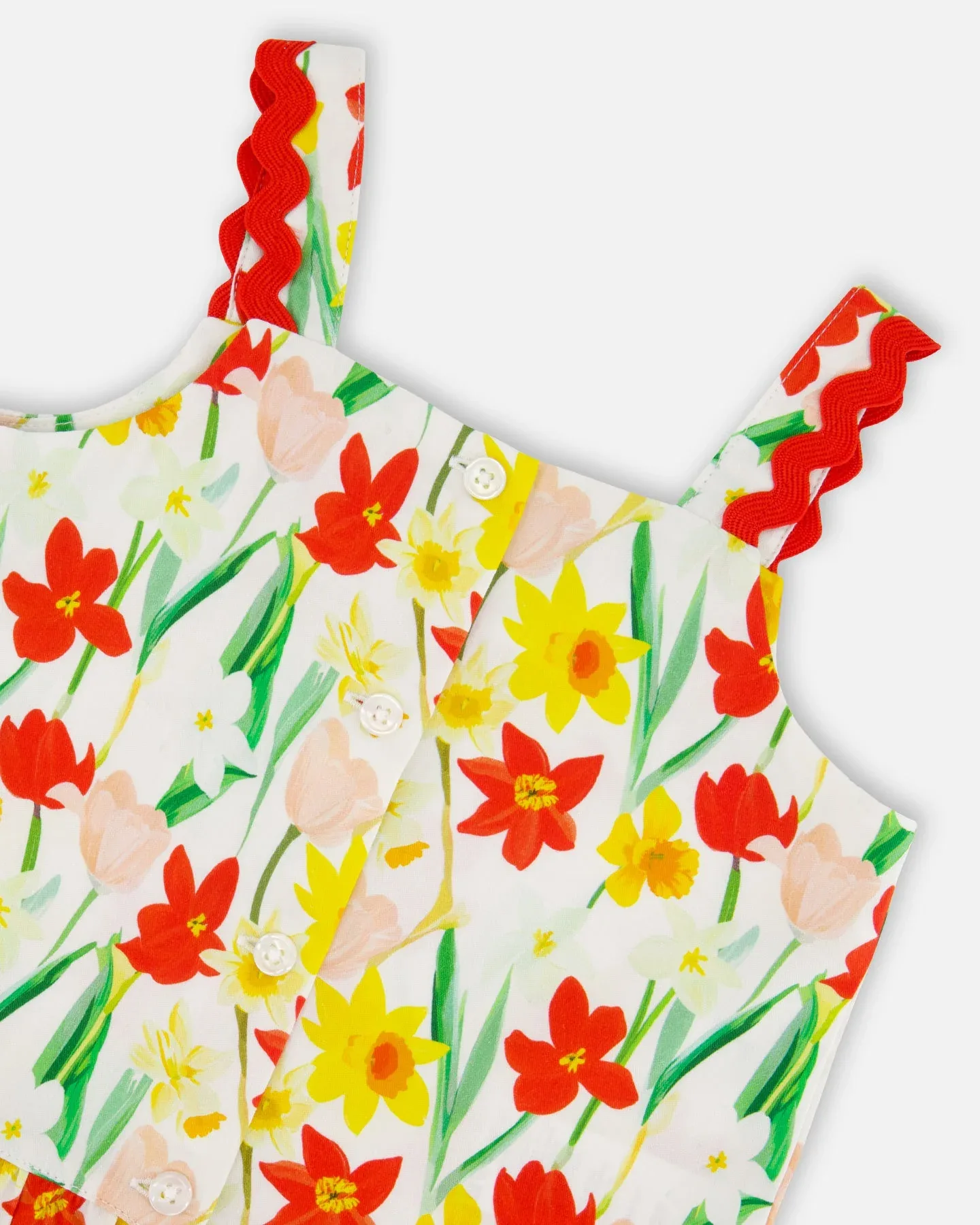 Топ Viscose из вискозы белый с принтом Daffodil Deux Par Deux — фото 4