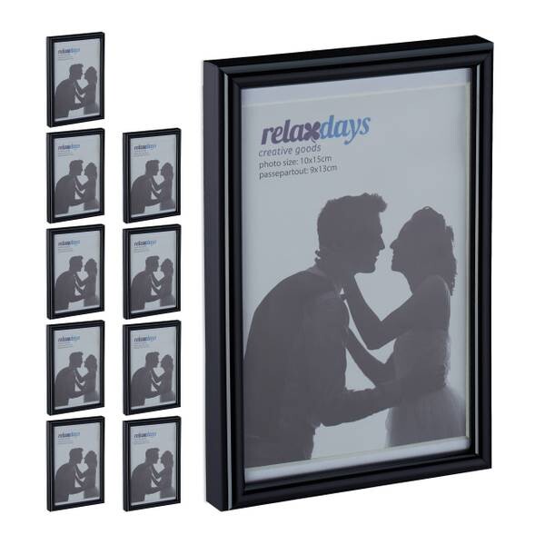

10xРамка для фотографий Relaxdays 10x15 cm schwarz, черный