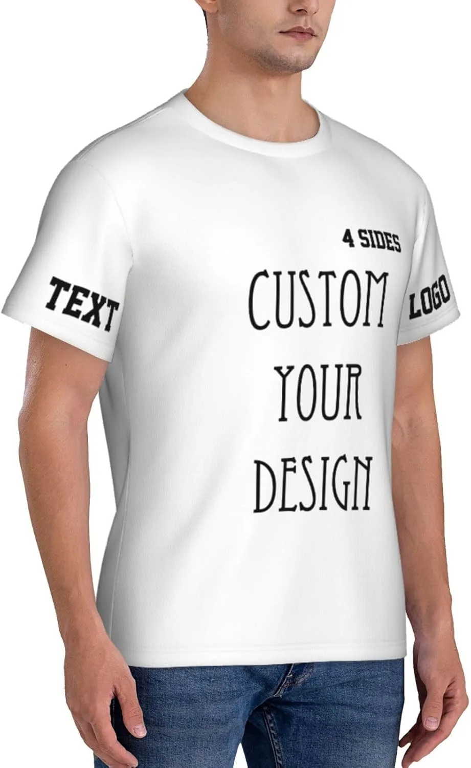 Футболка Custom T Shirts 4-Side Printable с логотипом — фото 4